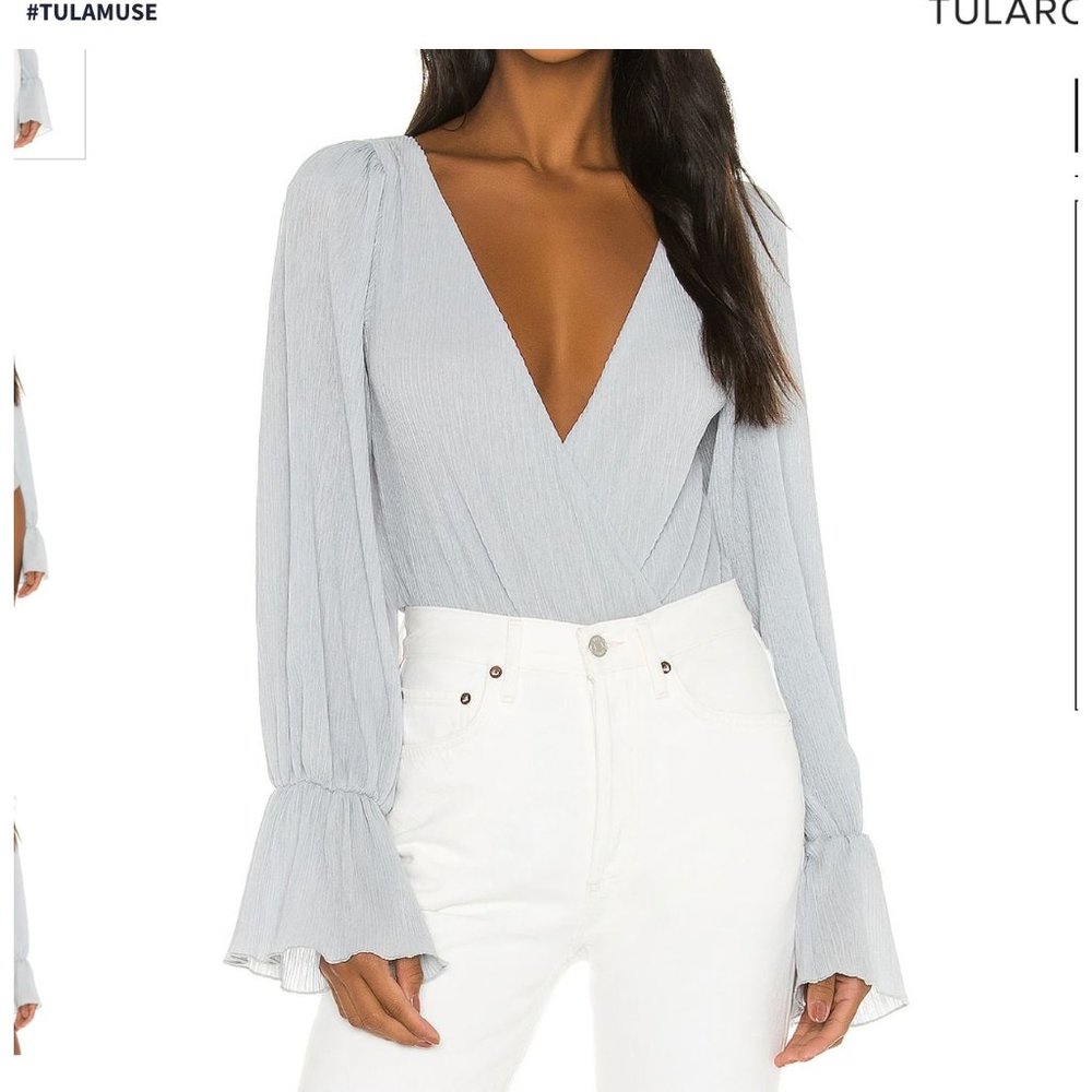 Tularosa Wesley Bodysuit Baby Blue Pirate Sleeves